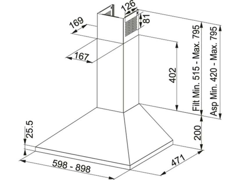 Komínová digestoř Franke FJO 624 XS Nerez