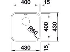 Nerezový drez Blanco SUPRA 400 U Nerez kartáčovaný bez tiahla