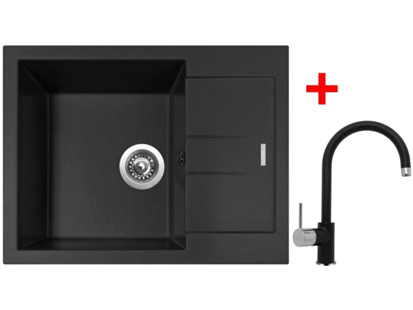 Sinks AMANDA 650 Pureblack + Vitalia GR