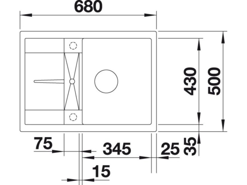 Granitový dřez Blanco METRA 45 S Compact černá