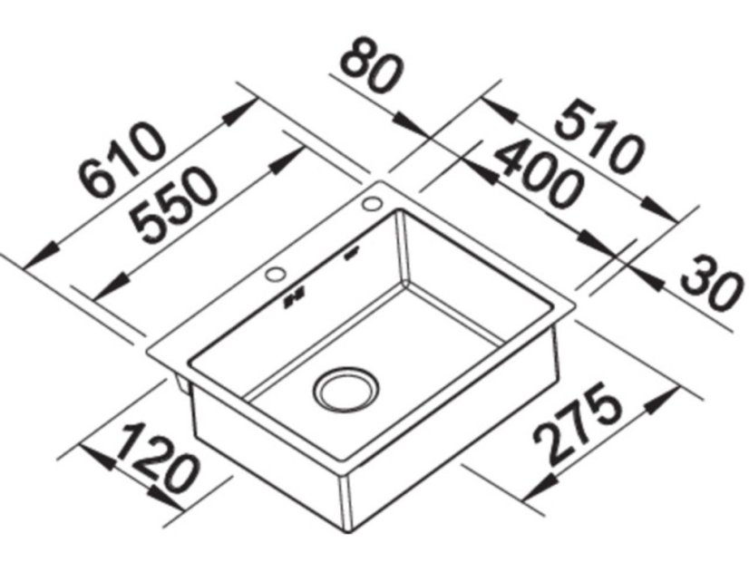 Nerezový dřez Blanco CLARON 500-IF/A InFino Nerez durinox s táhlem