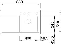 Granitový drez Blanco ZENAR 45 S Biela soft, pravý