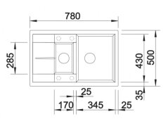 Granitový drez Blanco METRA 6 S Compact antracit