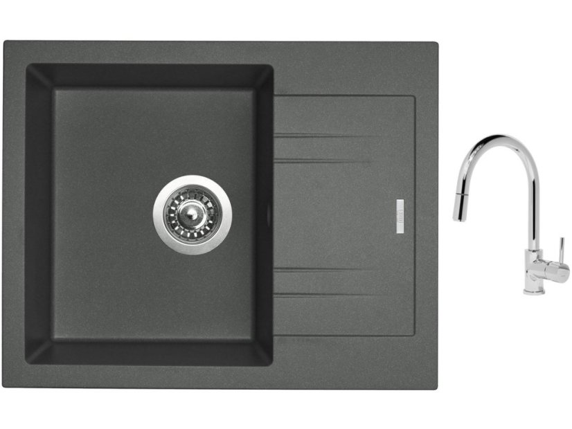 Set Sinks LINEA 600 N Titanium + batéria Sinks MIX 35 P chróm