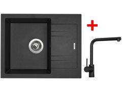 Sinks LINEA 600 Metalblack + Elka čierná matná Sinks LINEA 600 Metalblack + Elka čierná matná