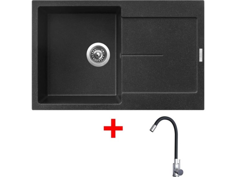 Sinks ULTIMA 790 Granblack + Elasta nerez/černá