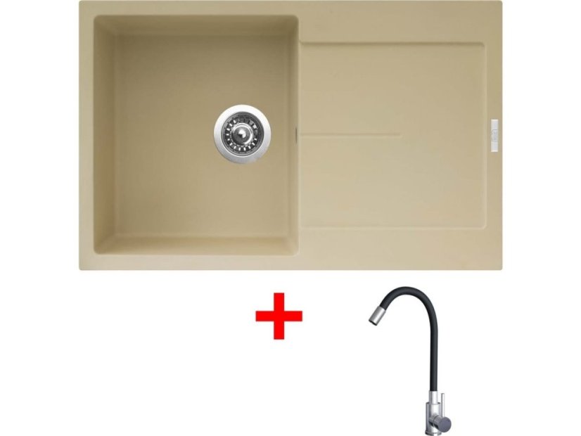 Sinks ULTIMA 790 Sahara + Elasta nerez/černá