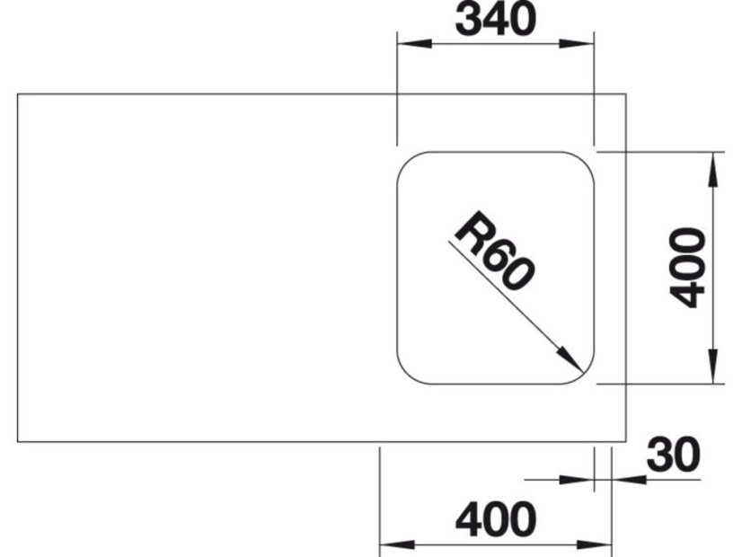 Nerezový drez Blanco Supra 340 U Nerez kartáčovaný bez tiahla