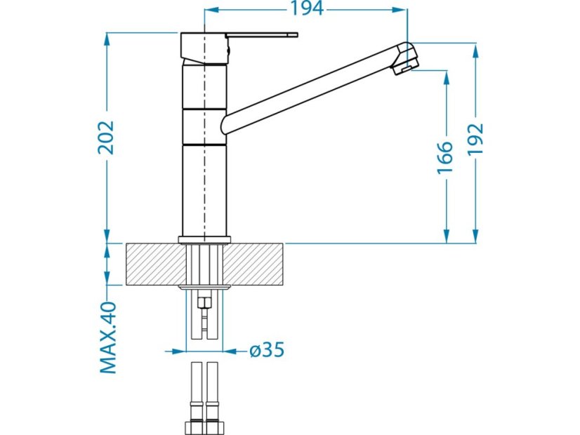 Kuchynská batéria Alveus Zenit Chrom