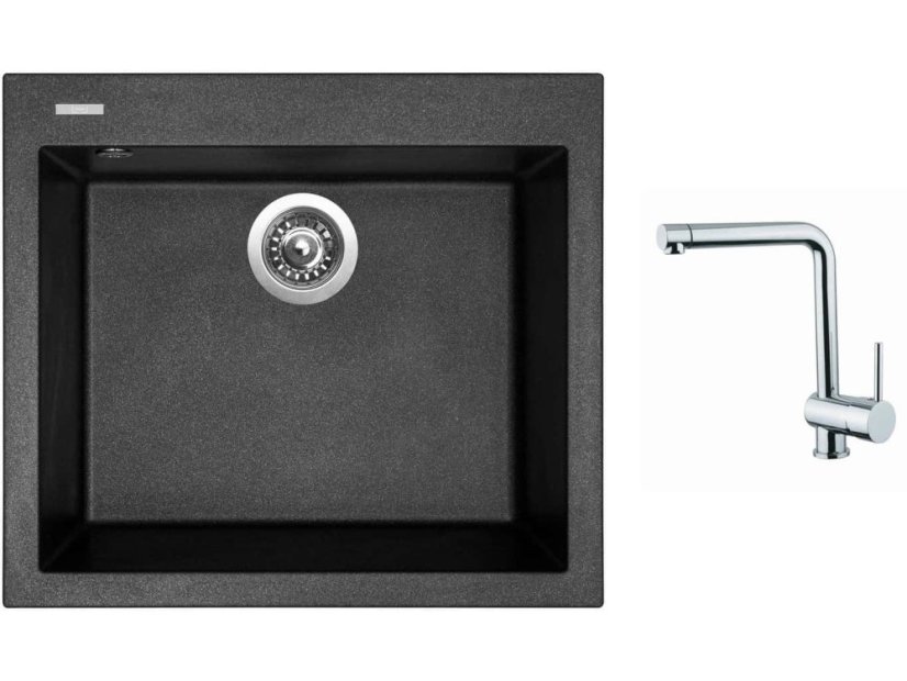 Set Sinks CUBE 560 Metalblack + batéria Sinks MIX 3 chróm