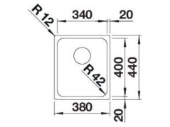 Nerezový drez Blanco Solis 340 IF InFino nerez kartáčovaný