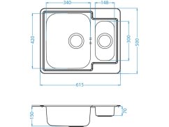 Nerezový drez Alveus Line 50