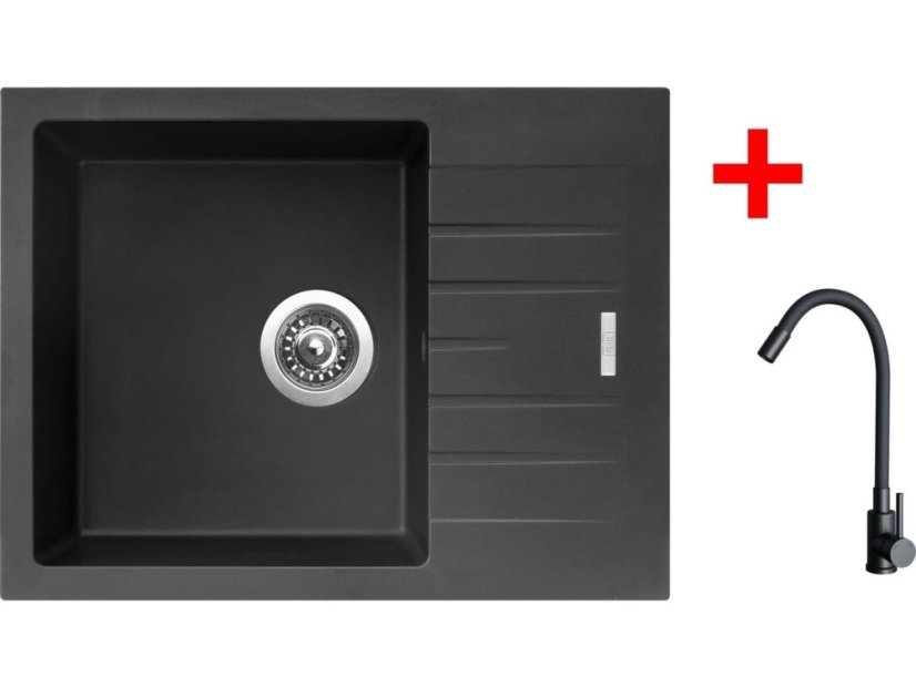 Sinks PERFECTO 650 Pureblack + ELASTA černá matná