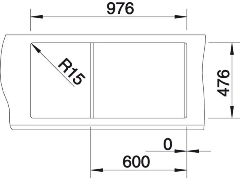 Granitový dřez Blanco NOVA 6 S šedá skála