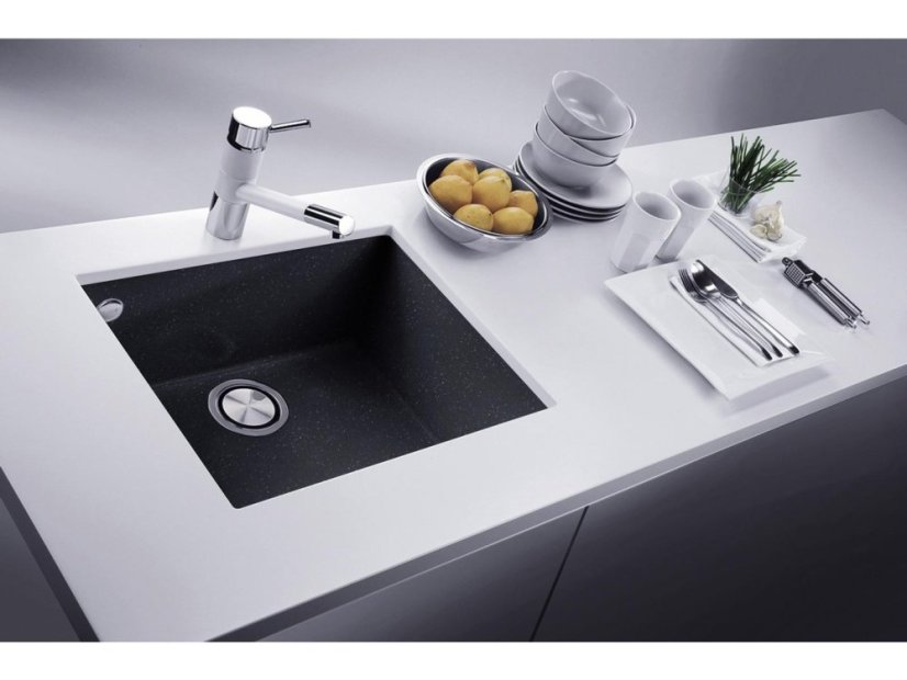 Set Sinks CUBE 560 Metalblack + baterie Sinks SLIM S2 kartáčovaná