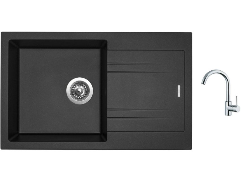Set Sinks LINEA 780 N Metalblack + baterie Sinks MIX 35 chrom