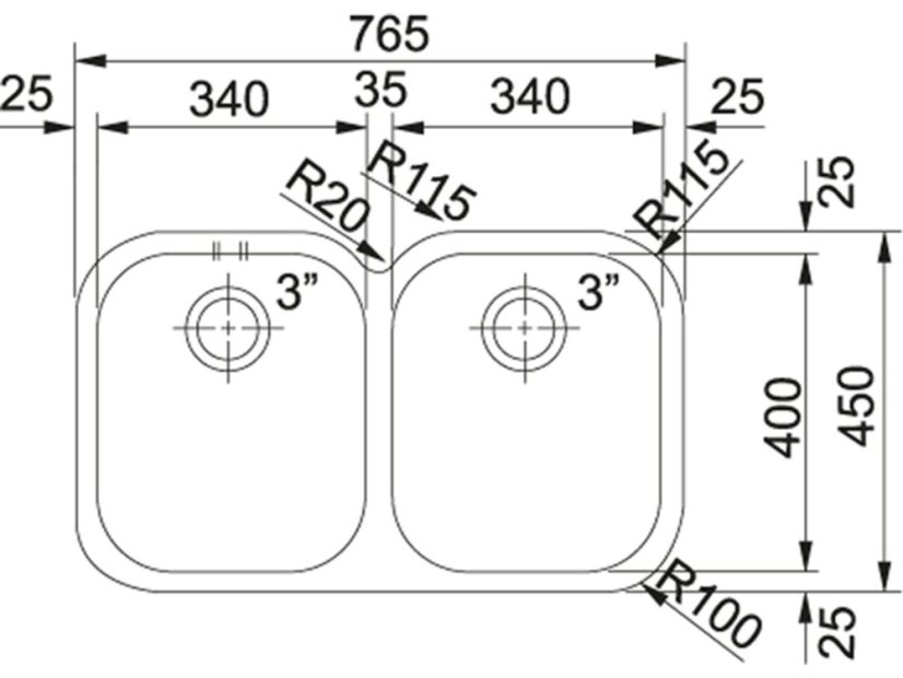 Nerezový drez Franke AMX 120