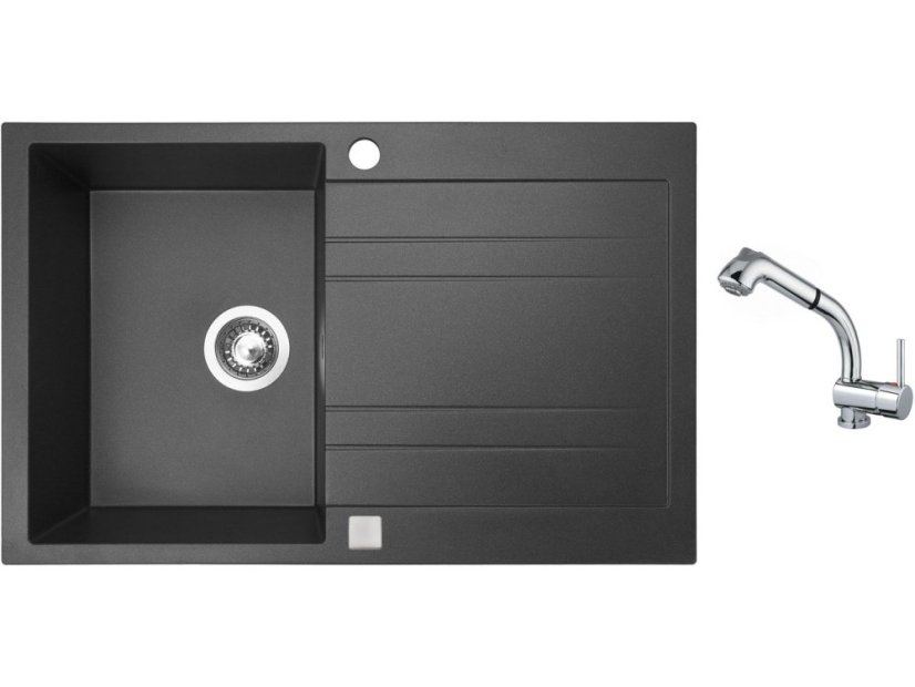 Set Sinks GRANDE 800 Granblack + baterie Sinks MIX 3 S Chrom