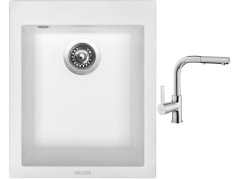 Set Sinks CUBE 410 Milk + batéria Sinks ENIGMA S chróm