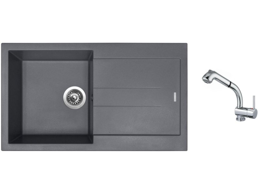 Set Sinks AMANDA 860 Titanium + baterie Sinks MIX 3 S Chrom