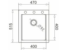 Granitový drez Pyramis Siros 47 x 51,5 Biela
