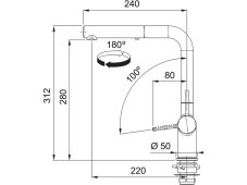 Dřezová baterie Franke FN 6110.424 Active New Kašmír