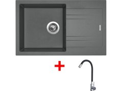 Sinks LINEA 780 Titanium + Elasta nerez/černá