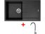 Set Sinks Amanda 860 Metalblack + Elasta nerez/černá