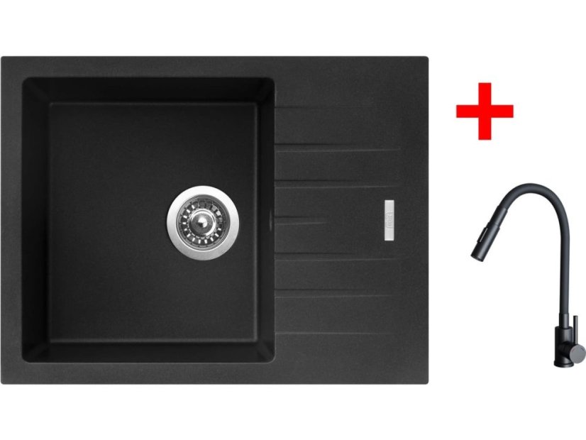 Sinks PERFECTO 650 Metalblack + ELASTA S černá matná