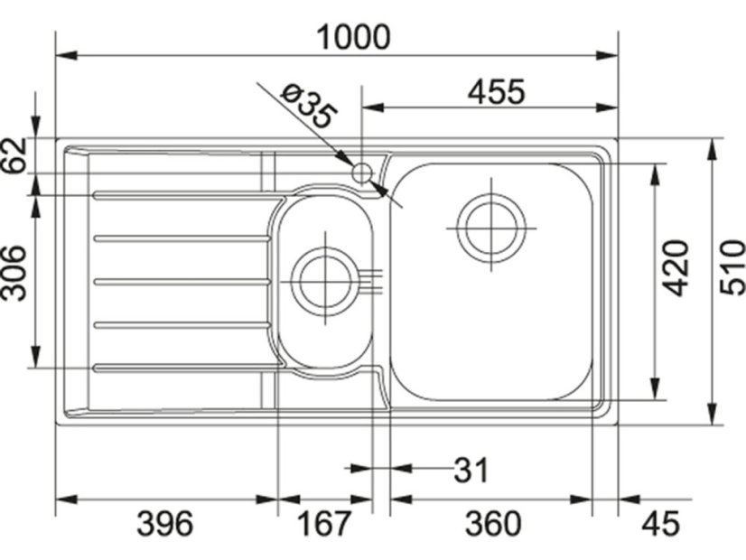 Nerezový dřez Franke NEX 651/2