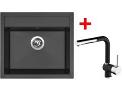 Set Sinks SOLO 560 Pureblack + Mix 3 P GR N6