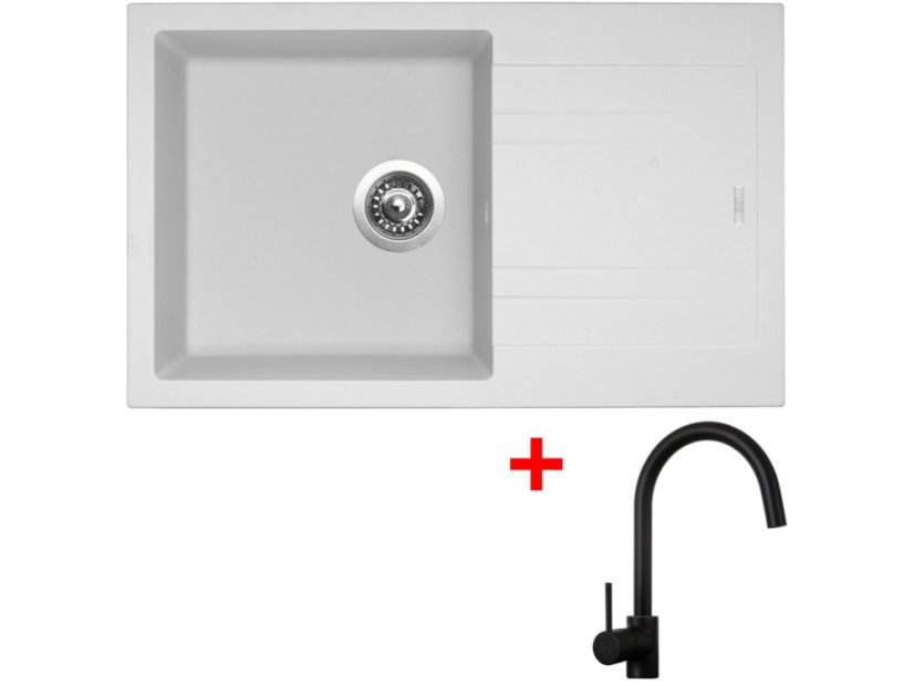 Sinks LINEA 780 Milk + Vitalia čierná matná