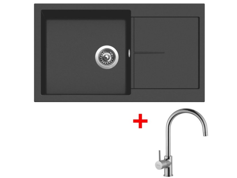 Set Sinks Infinity 860 Pureblack + Vitalia