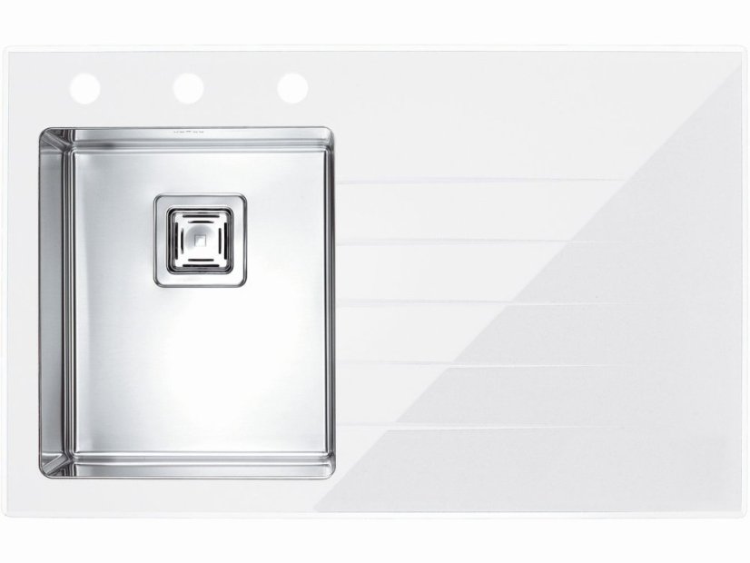 Dřez se sklem Alveus Crystalix 10 L bílá