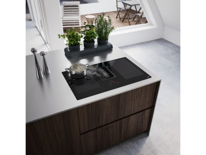 Indukční deska s odsavačem Franke FMA 839 HI Černé sklo