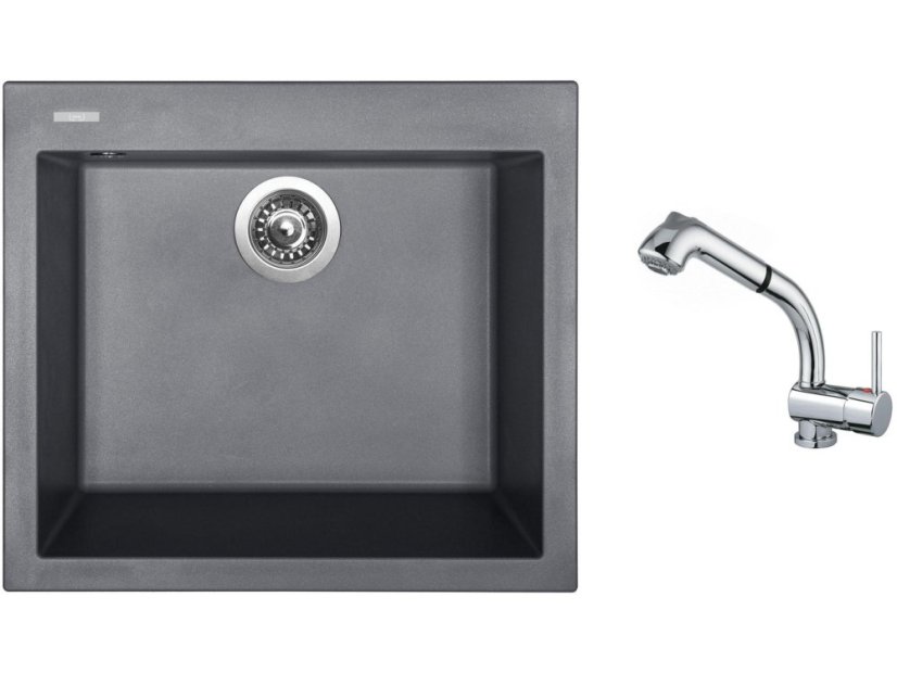 Set Sinks CUBE 560 Titanium + baterie Sinks MIX 3 S Chrom
