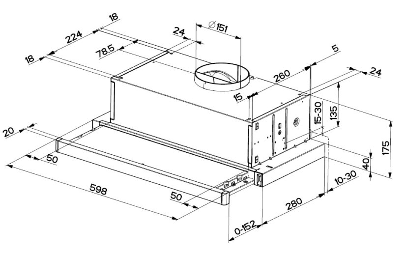 Vestavná digestoř Faber FLEXA LUX GLASS NG BK A60