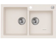 Granitový dvojdrez Alveus ROCK 90 biela