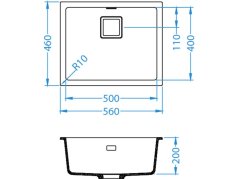 Granitový drez Alveus Quadrix 50 Twilight