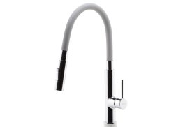 Drezová stojanková batéria so šedým ramenom a sprškou