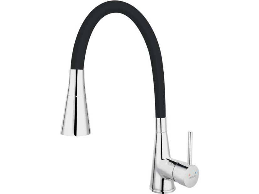 Drezová batéria Ferro s čiernym ramenom a sprškou 70720-0C