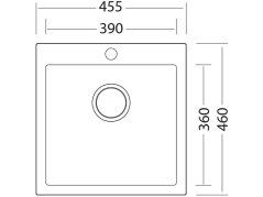Granitový dřez Sinks VIVA 455 Granblack nákres