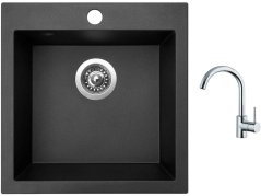 Set Sinks VIVA 455 Metalblack + baterie Sinks MIX 35 chrom Set Sinks VIVA 455 Metalblack + baterie Sinks MIX 35 chrom