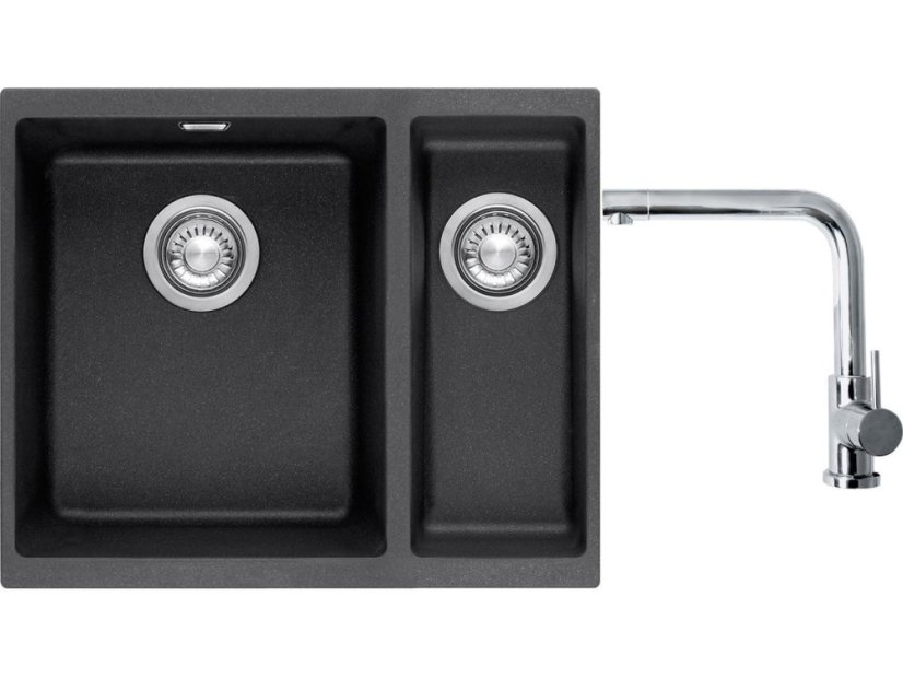 Set Franke SID 160/2 Tectonite Černá + baterie Franke FN 0143 Chrom