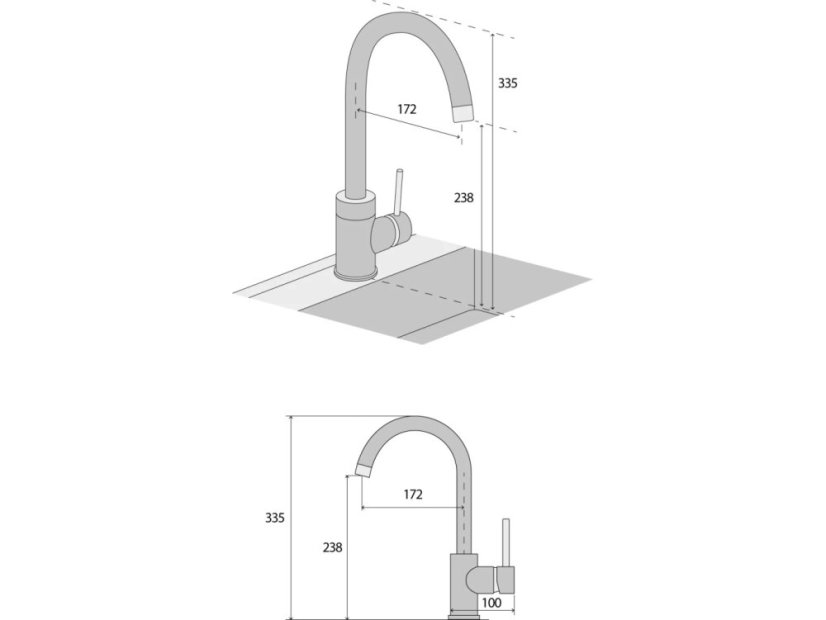 Dřezová baterie Concept BDG3334dg Tmavě šedá