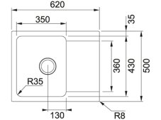 Tectonitový dřez Franke OID 611-62 Šedá