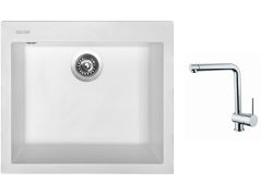 Set Sinks CUBE 560 Milk + baterie Sinks MIX 3 chrom Set Sinks CUBE 560 Milk + baterie Sinks MIX 3 chrom