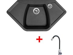 Set Sinks Naiky 980 Metalblack + Elasta nerez/čierná