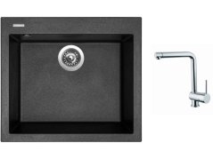 Set Sinks CUBE 560 Metalblack + baterie Sinks MIX 3 chrom
