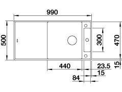 Granitový drez Blanco AXIA III XL 6 S-F InFino aluminium sklenená kráj.doska obojstr.prove